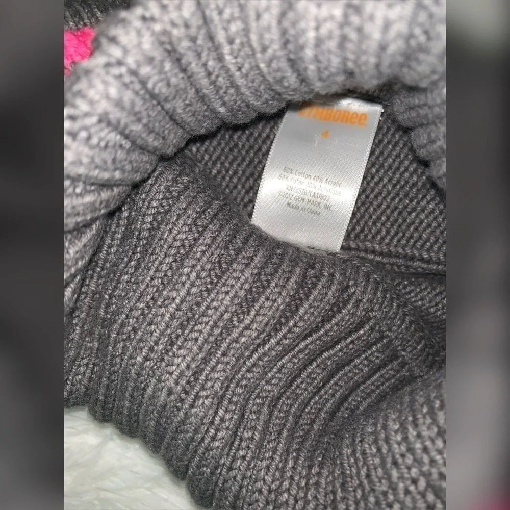 Gymboree Sweater Dress Girls 4 Gray Pink